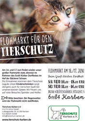 Flohmarkt für den Tierschutz am 16./17. Juni 2018