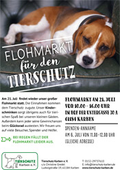 Flohmarkt für den Tierschutz am 21. Juli 2019