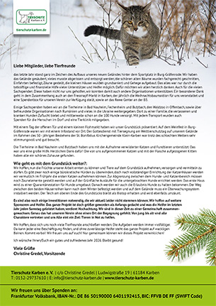 Tierschutz Karben Neujahrsgrüße 2026